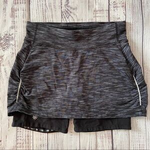 Athleta Black Space Dyed Contender 2 in 1 Skort. Size XSmall. EUC